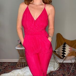 June and Hudson Pink Disco Jumpsuit